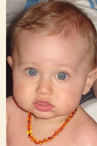 Amber teething necklace by Baa Baa Beads